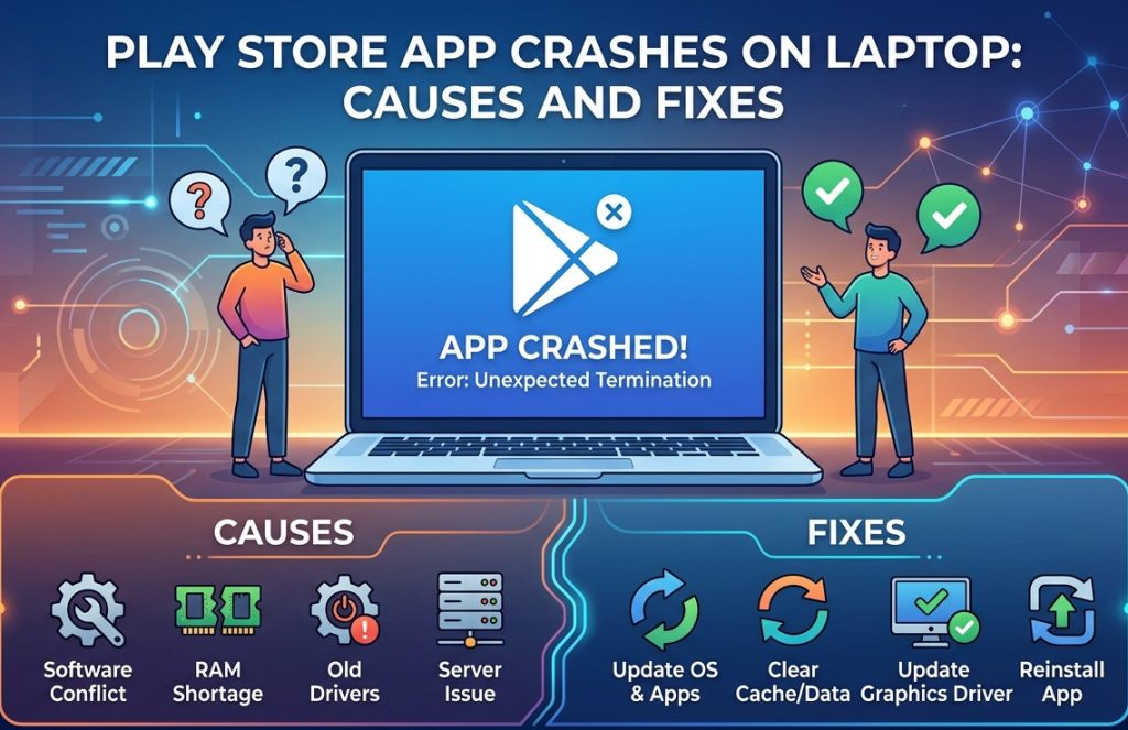 Play Store App Crashes on Laptop: Causes and Fixes
