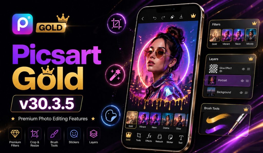 Dwnload Picsart Gold v30.3.5 MOD APK (Premium Unlocked, Lite)