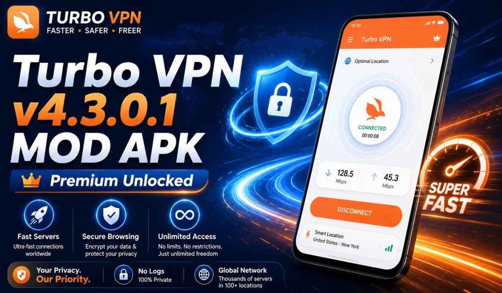 Download Turbo VPN v4.3.0.1 MOD APK (Premium Unlocked)