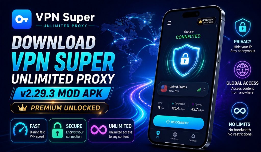 Download VPN Super Unlimited Proxy v2.29.3 MOD APK (Premium Unlocked)